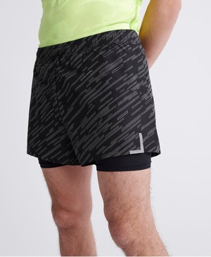 Superdry Training Lightweight Reflective Férfi Rövidnadrág Fekete | PVKDL0632